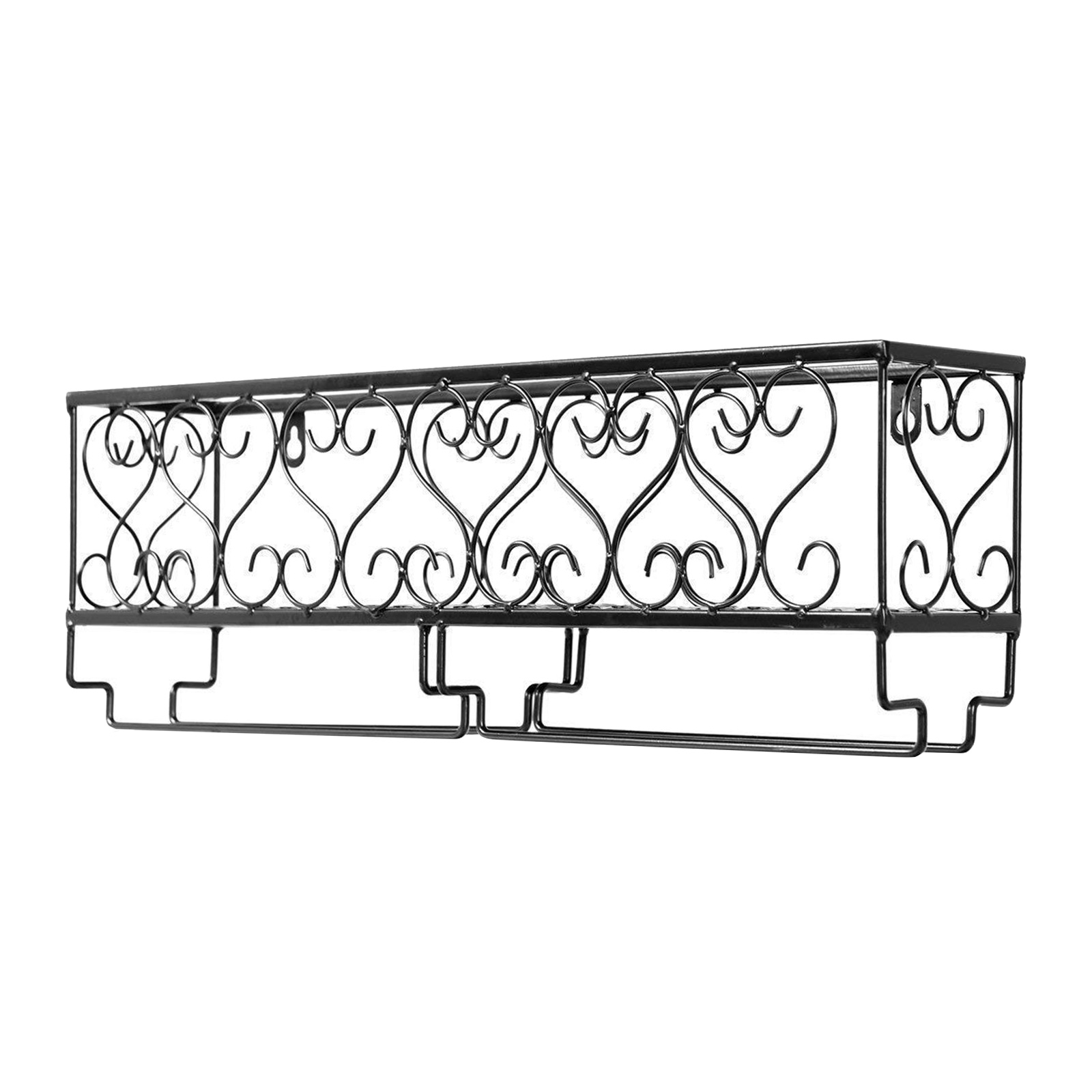 Wine Glass Cup Holder Wall Mount Hanger Steel Wine Rack Shelf Champagne Storage