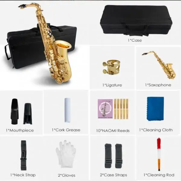 Professional NSA-802 Eb Alto Saxophone Lacquer E Flat Sax Music Instrument