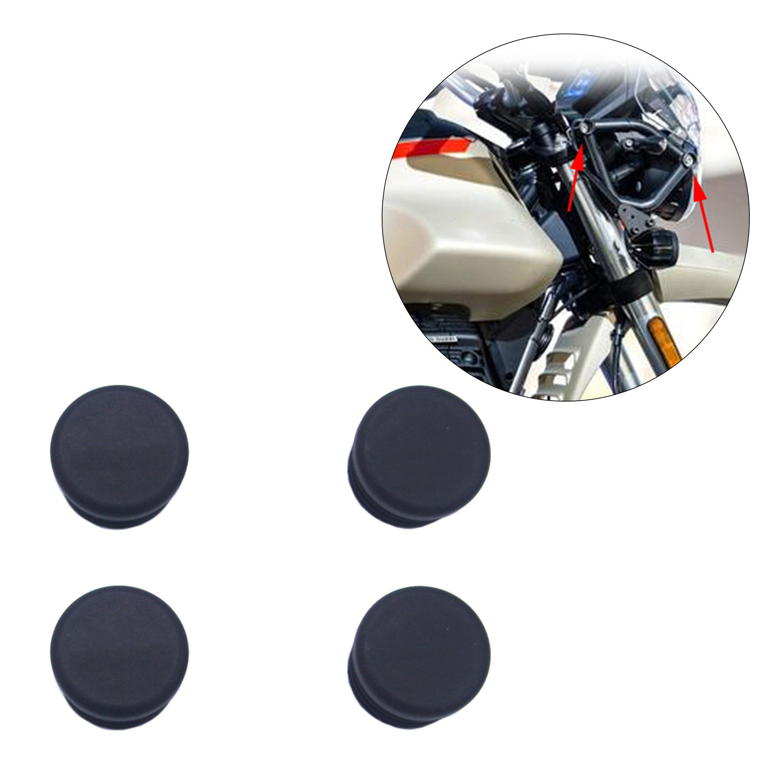 4 Pieces Frame Hole Cover Caps Fit for Moto Guzzi V85TT V85TT 2019-2021