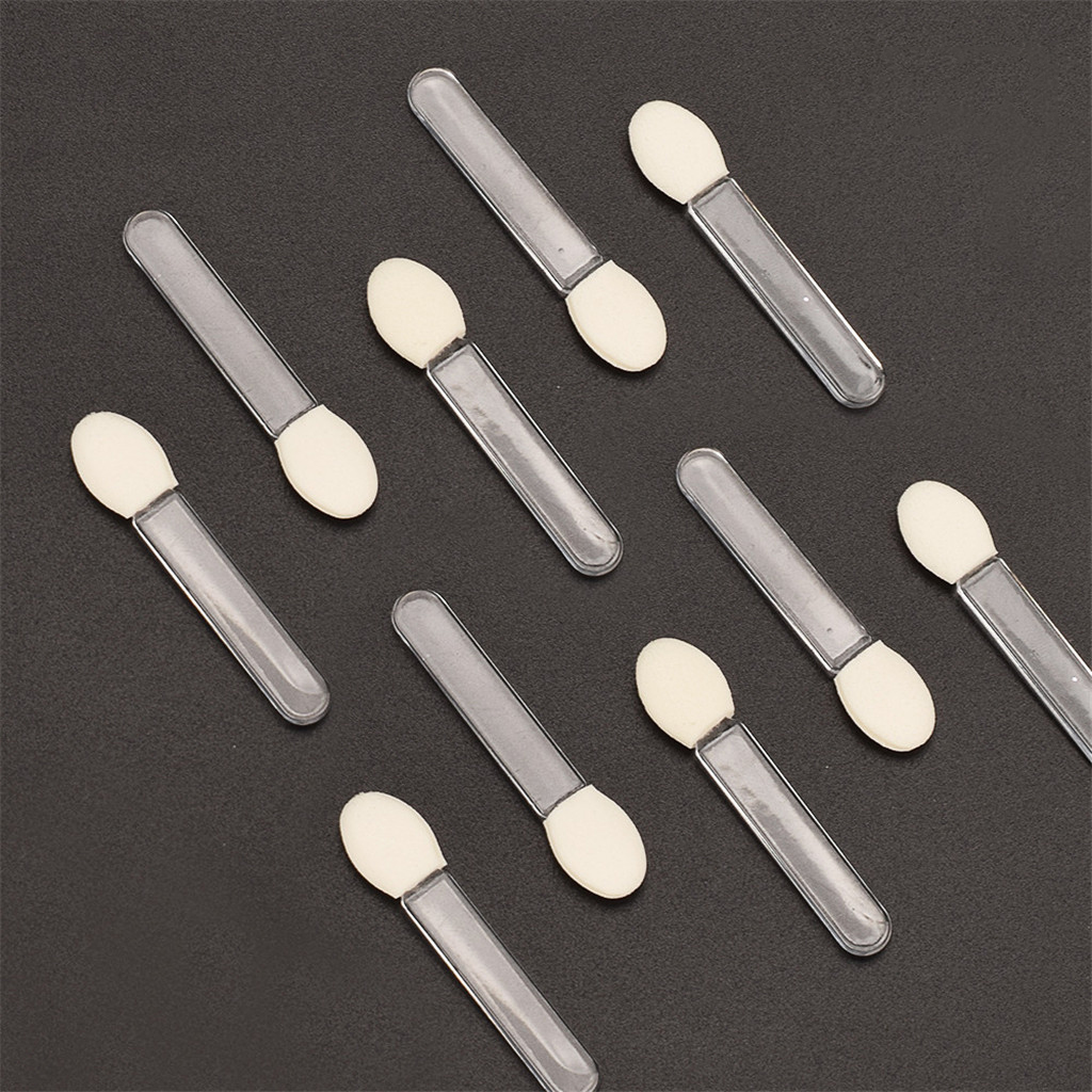 Set of 10 PCS Disposable Eyeshadow Brushes, Sponge Tipped Oval Makeup Tool, One