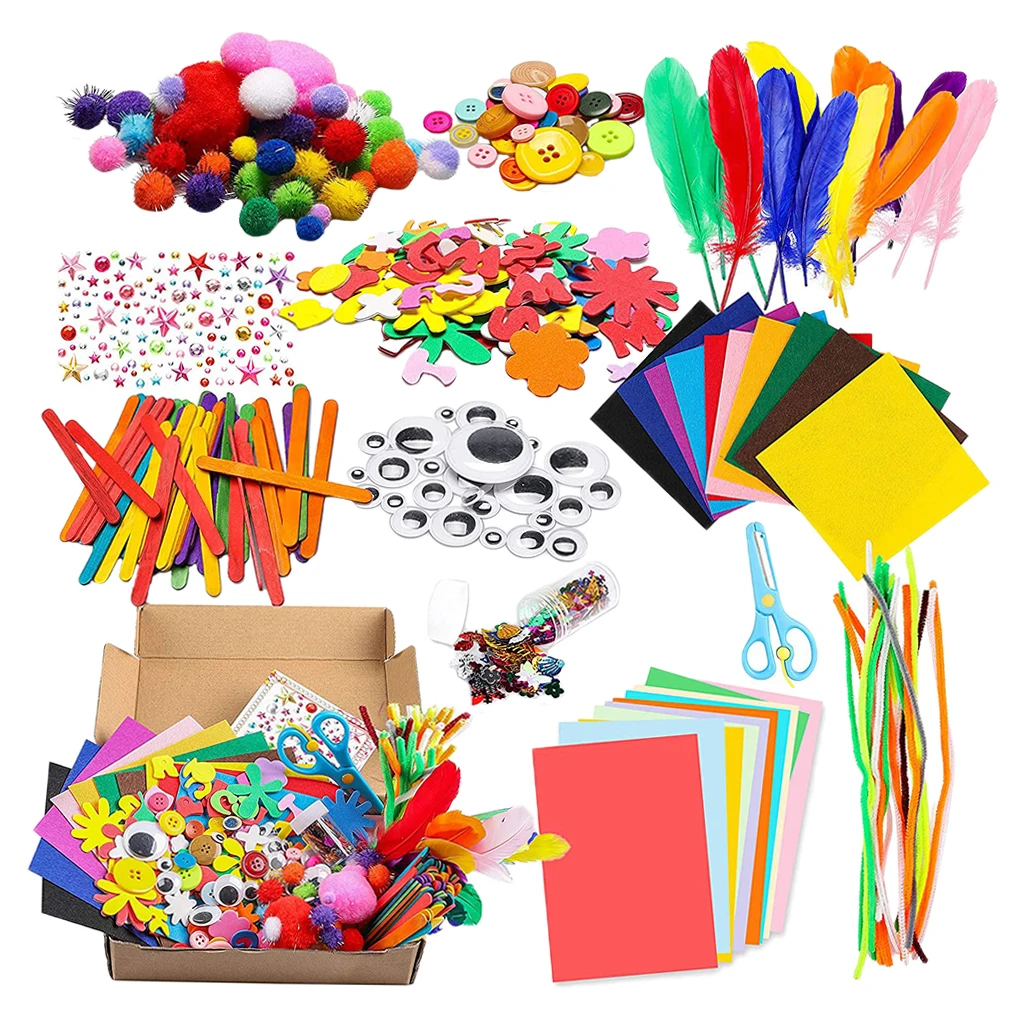 DIY Kids Crafts Supplies Kit All in One Crafting Collage Kindergarten Homeschool Supplies Kids Birthday Gifts