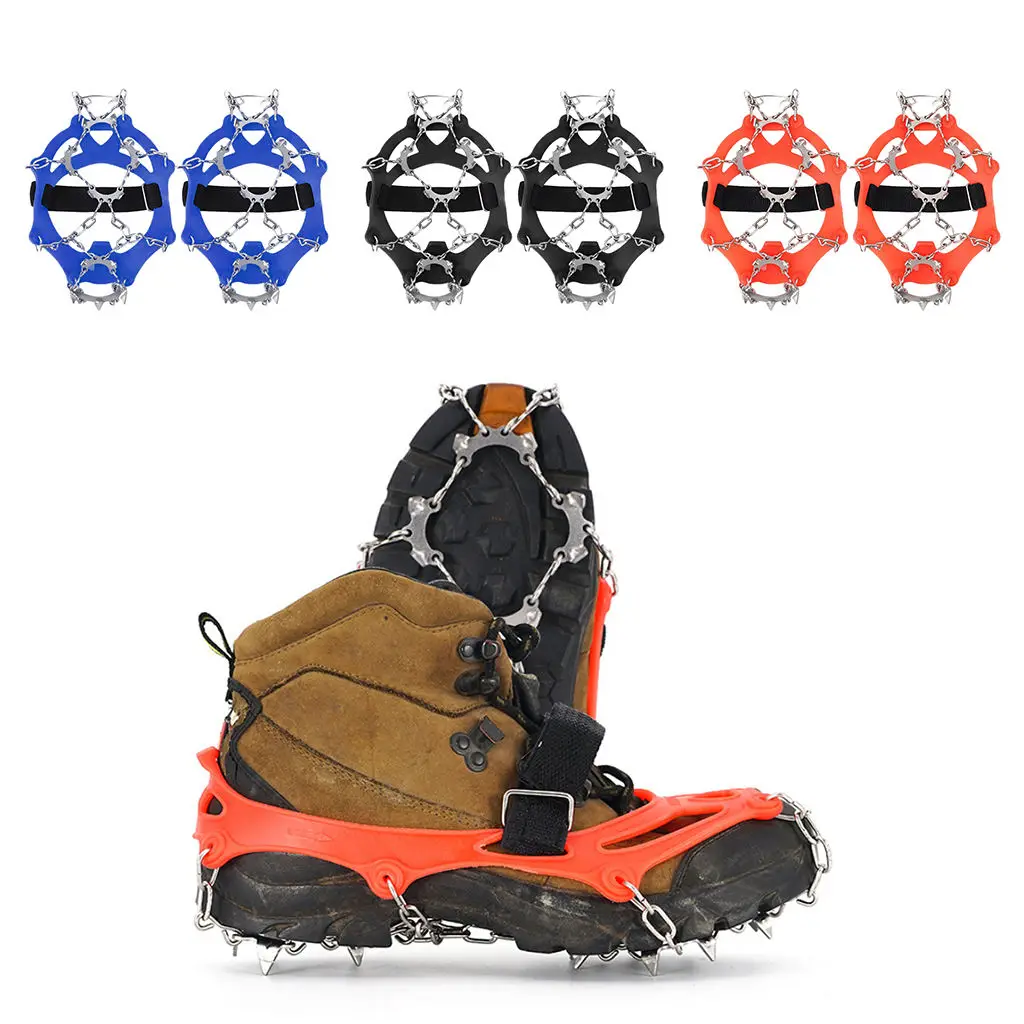 1 Pair 13 Tooth Ice Cleats Crampons Traction Snow Grips For Walking Jogging