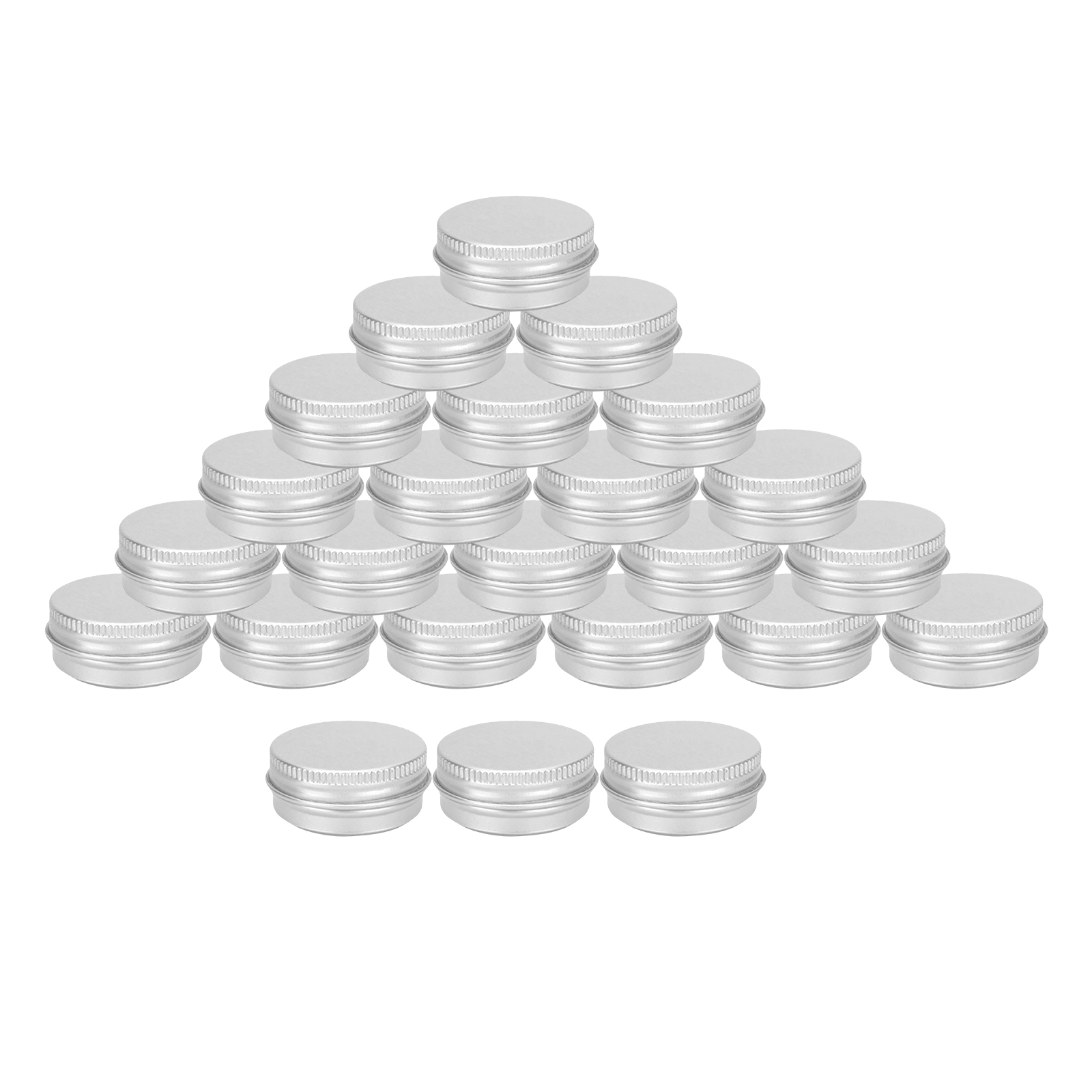 24pcs Tin Jars Aluminum Round Screw Top for Rhinestone Lotion Tins 15g/15ml Cosmetic Container Set Sample Jar Storage Case