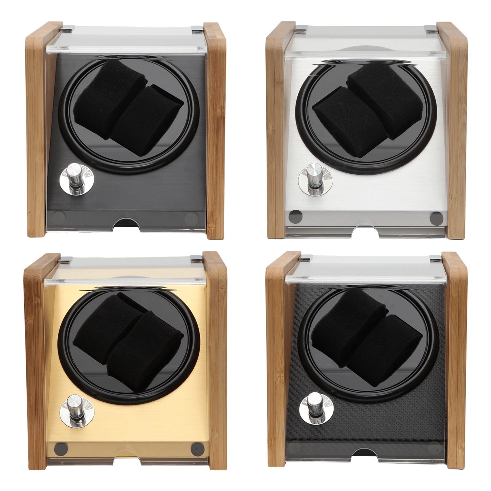 Double Watch Winder Watch & Transparent Cover for 2 Watch