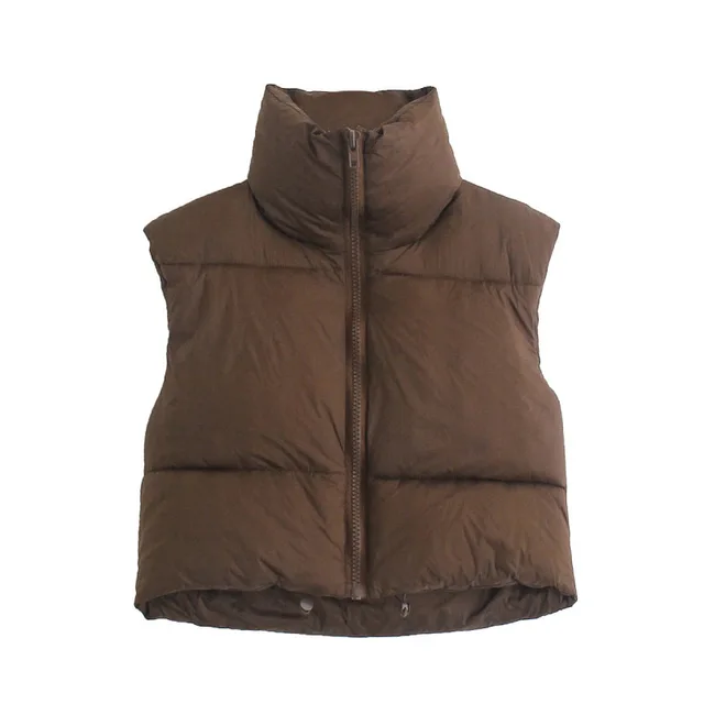 Lingswallow Chaleco acolchado para mujer, chaqueta acolchada de gran  tamaño, sin mangas, cuello alto, chaleco ligero de otoño para mujer 2023