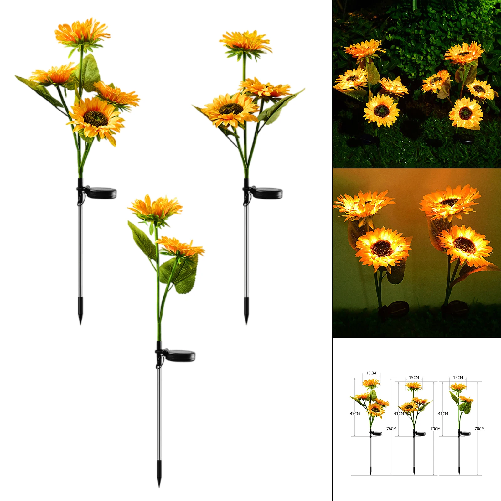  Lights in-Ground LED Waterproof Outdoor Decorative Upgraded Garden Stake Lamp for Patio Garden Pathway Outside