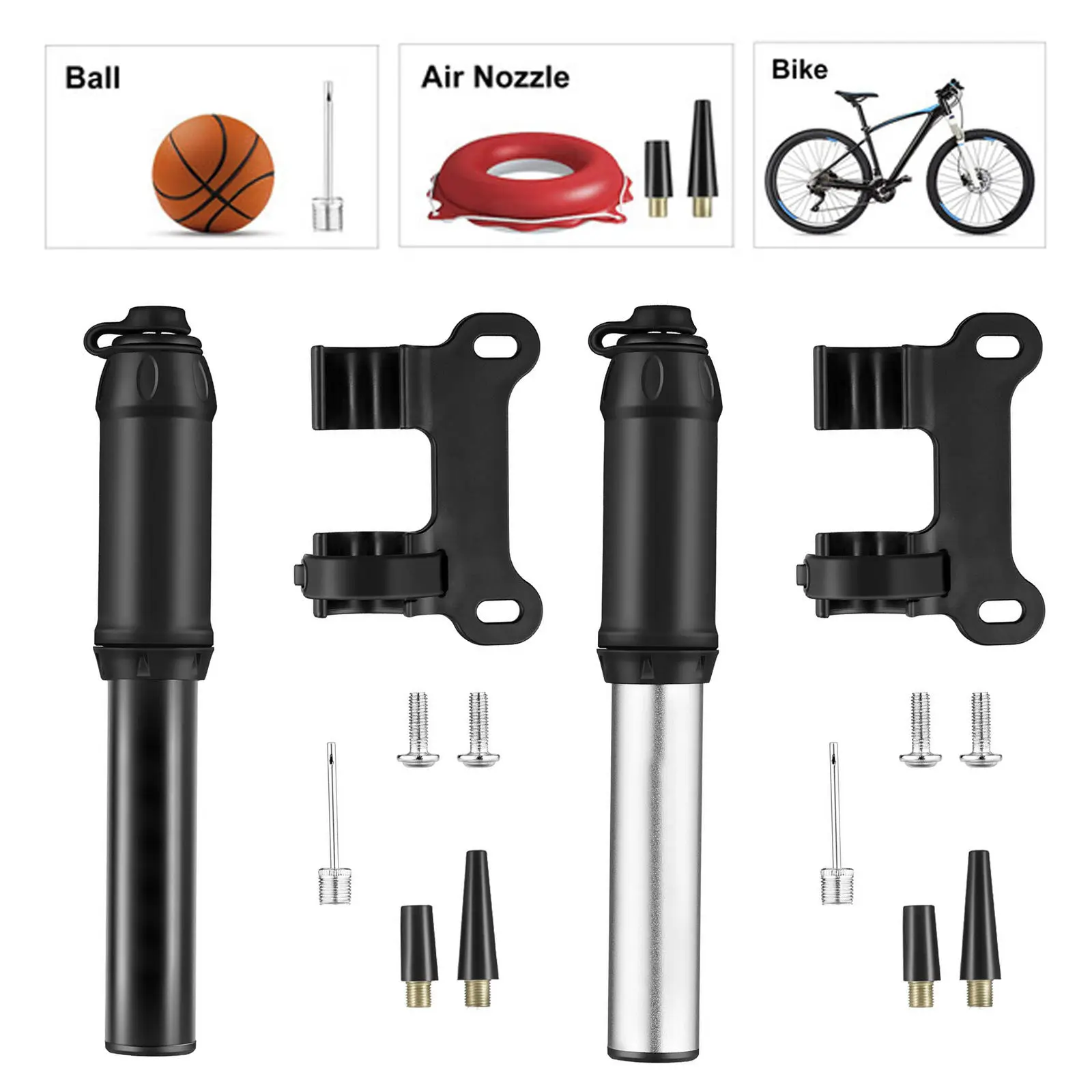 Mini Bike Pump Portable Frame Pump, 140PSI High Pressure - Valve Fits Presta & Schrader