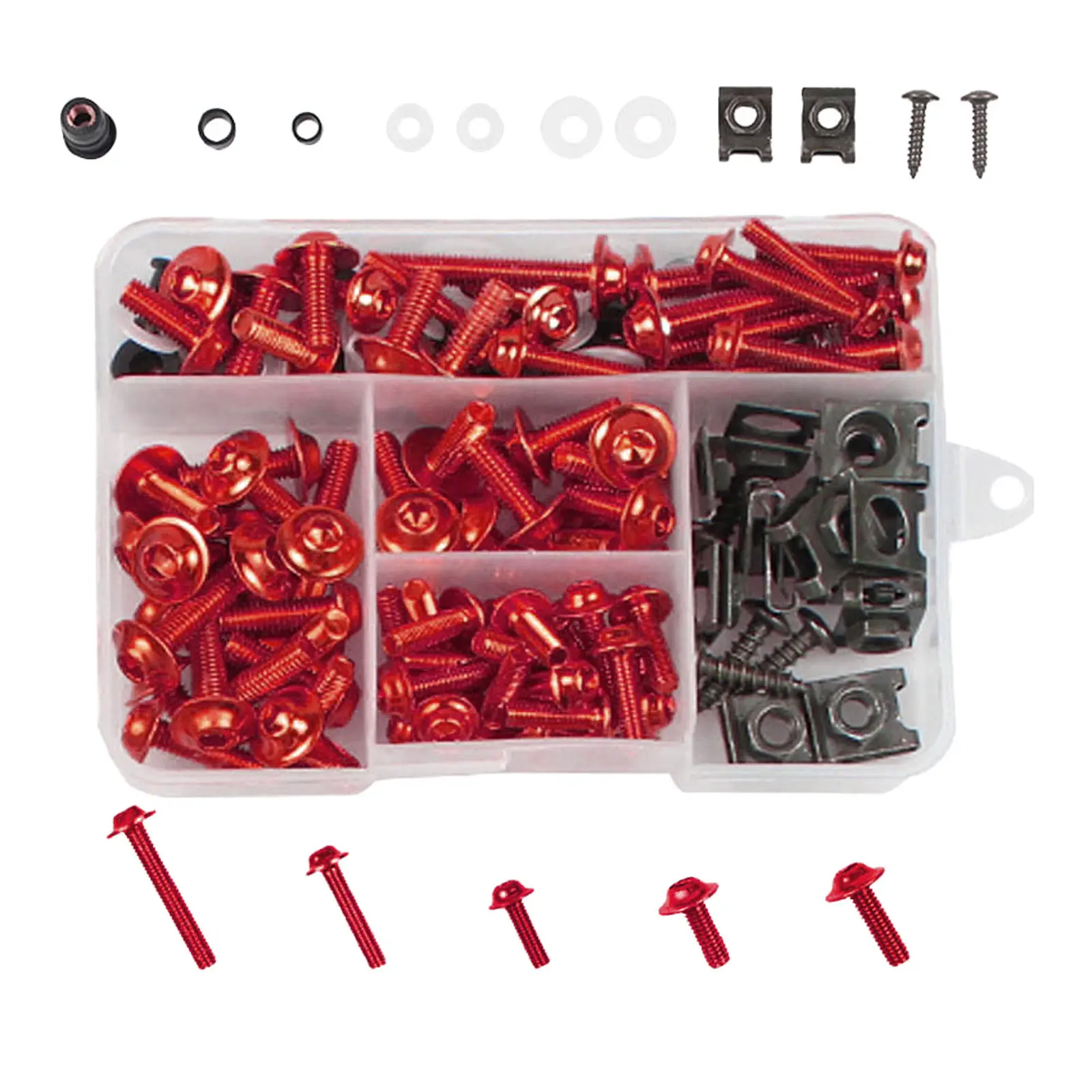 Motorcycle Fairing Bolt Kit 177 Pieces M5 M6 Windscreen Screws Fasteners Fairing Bolts Nut Clips Kit for Kawasak for Honda