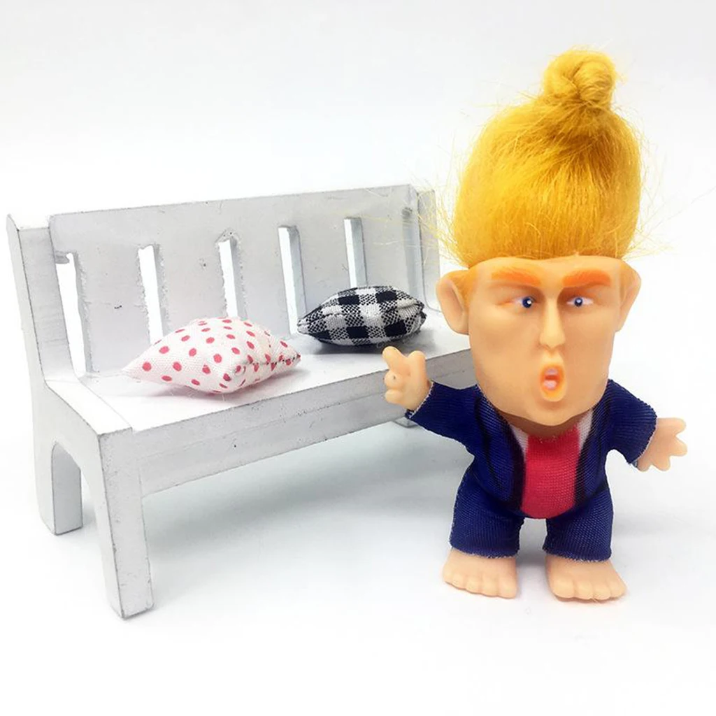 The President Trump Troll 6cm Doll with Hair Lucky Dolls Miniature Kid Toys 