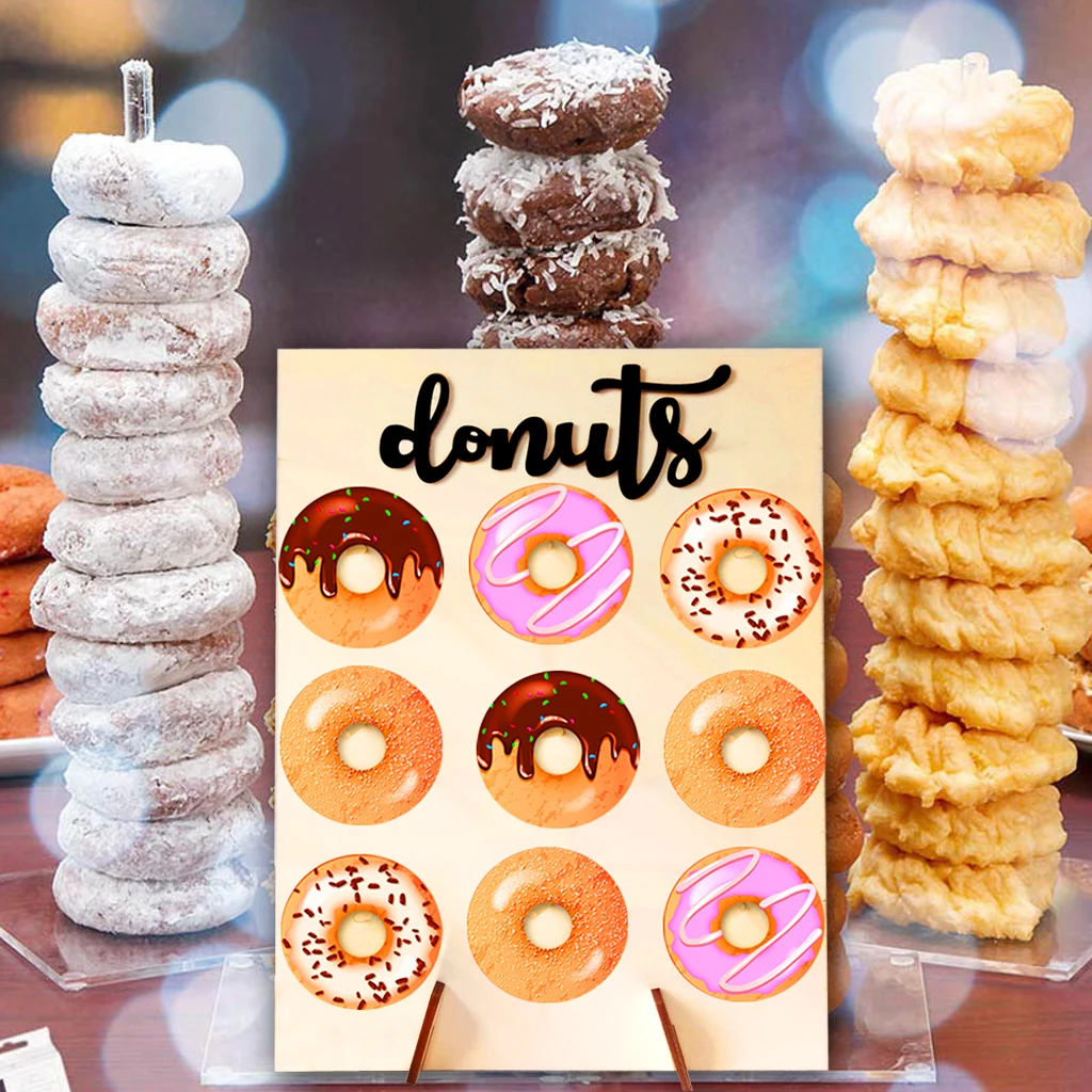Wooden  Stand Donut Party Decoration Doughnut Holder