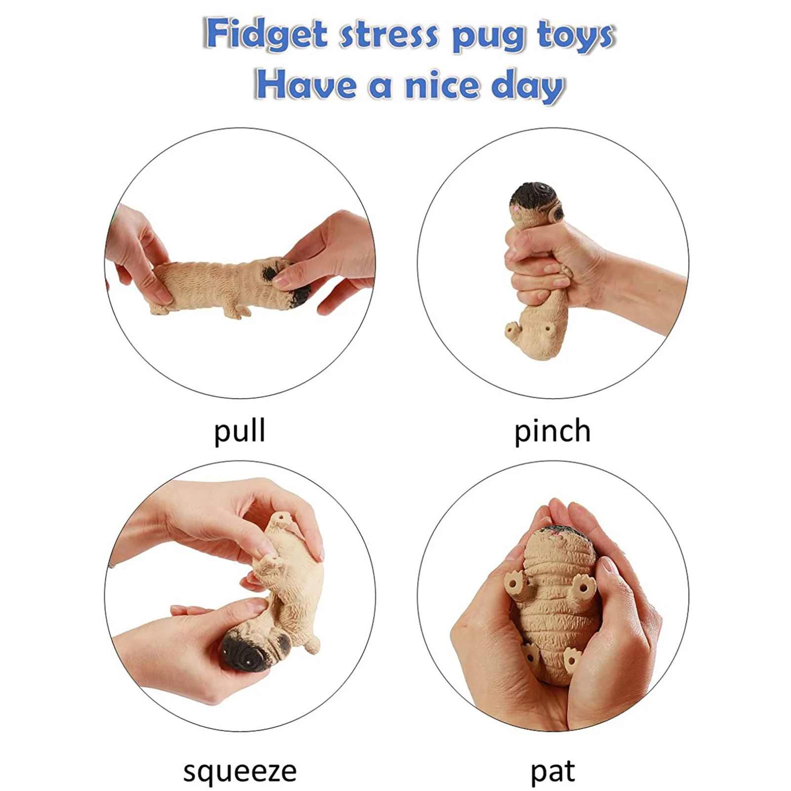 Squeezable Shapi Dog Shaped Decompression Toy Rubber Animal Figure Fidget Toy Sensory Stress Pug Gift Lbv Squeeze Toys Aliexpress