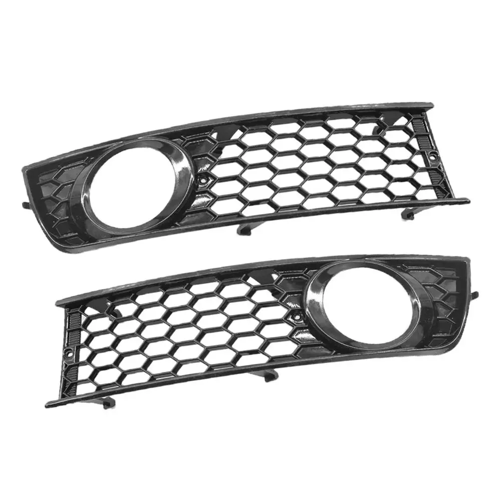 2 Pieces Front Bumper Fog Light Grilles Cover for Audi A4 B6 Replacement