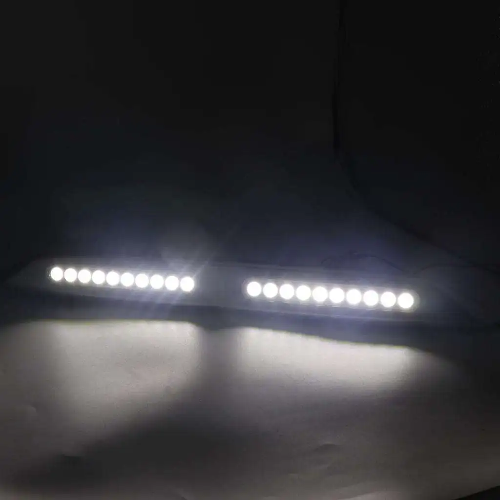 12V Bright LED Universal Car Daytime Running Lights Daylight Kit Super White Head Lamp light For Boat Caravan RV Marine Bus