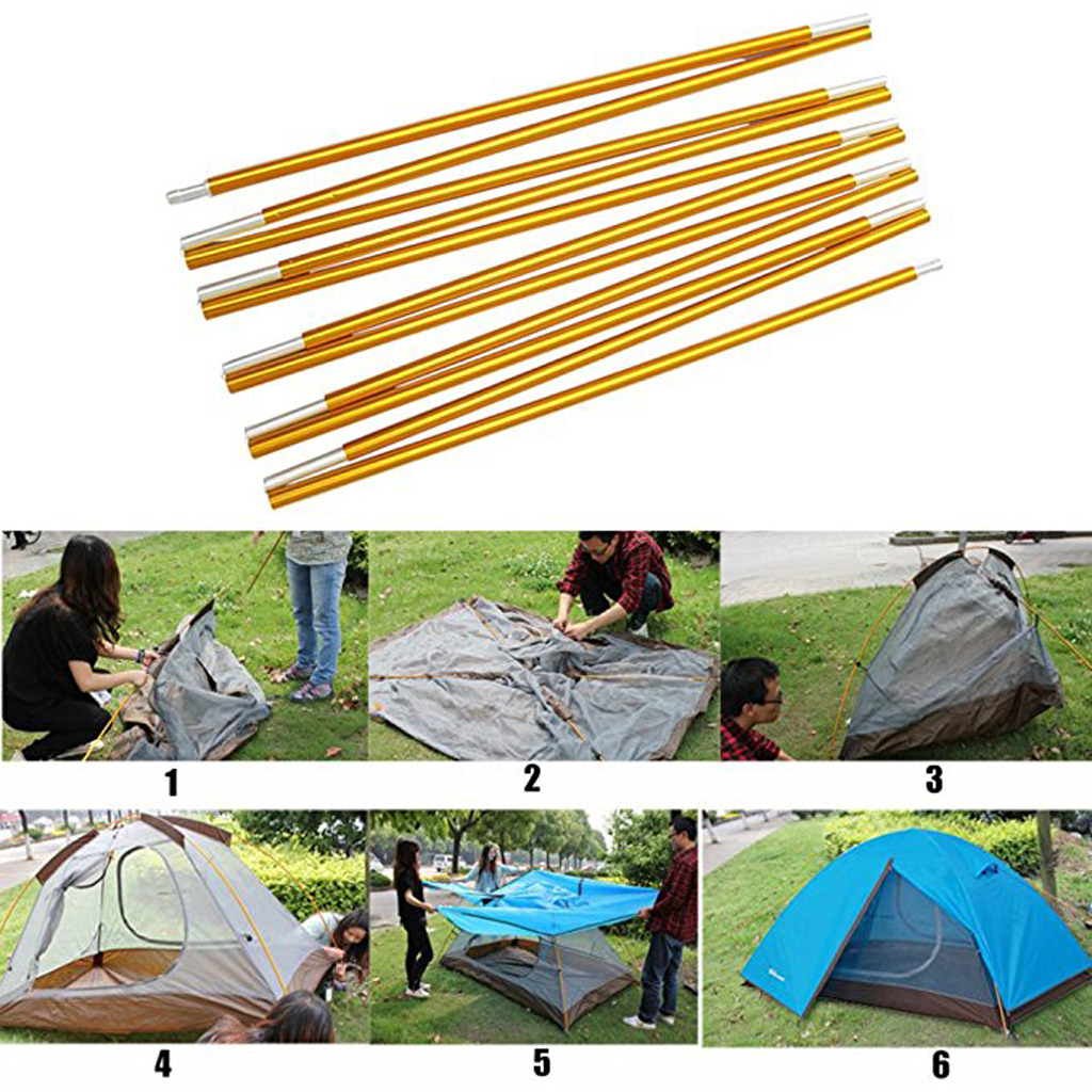 2 Pcs / Set Aluminum Alloy Camping Travel Tent Awning Pole Kit Support Pole