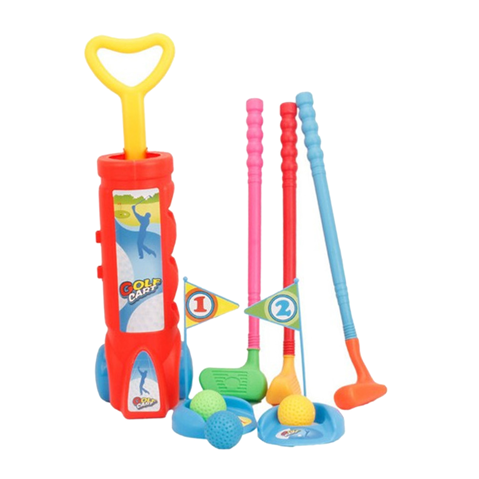Plastic Golfer Toy Toddler Golf Game Toy Set Plastic Golf Clubs Educational Golf Toys Sets for Kids Adults(Random Color)
