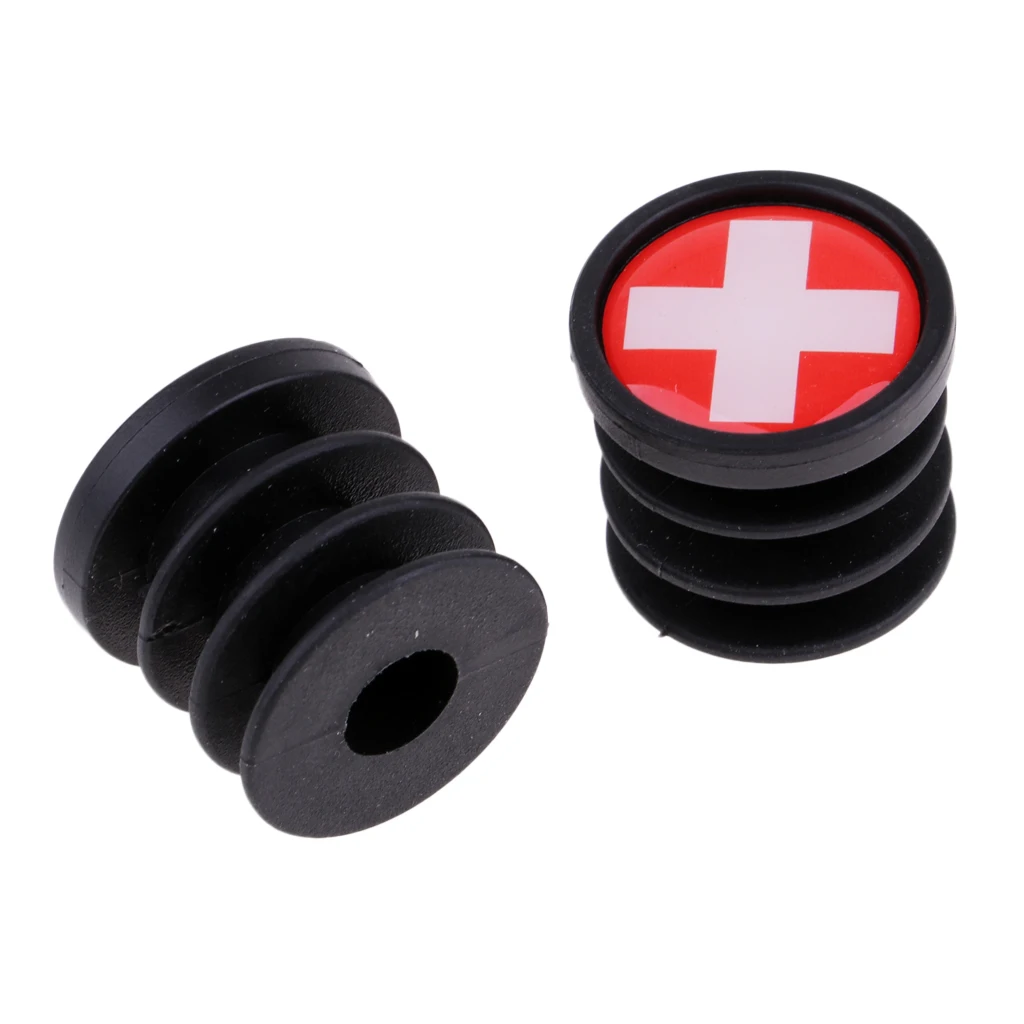 Cycling Bike Handlebar Bar End Plugs Locking Caps Road Bicycle Grip Mountain BMX MTB - 22mm, Pack of 2 - National Flag Design