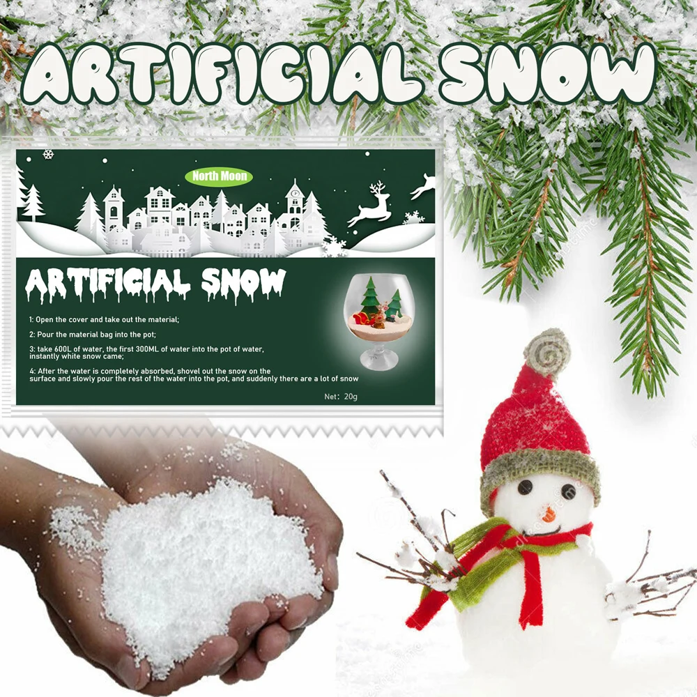 30/50/100/200 g polvo de nieve artificial Polvo de nieve instantáneo decoración de actividades científicas de invierno ideal para la fabricación de nubes árbol de Navidad 
