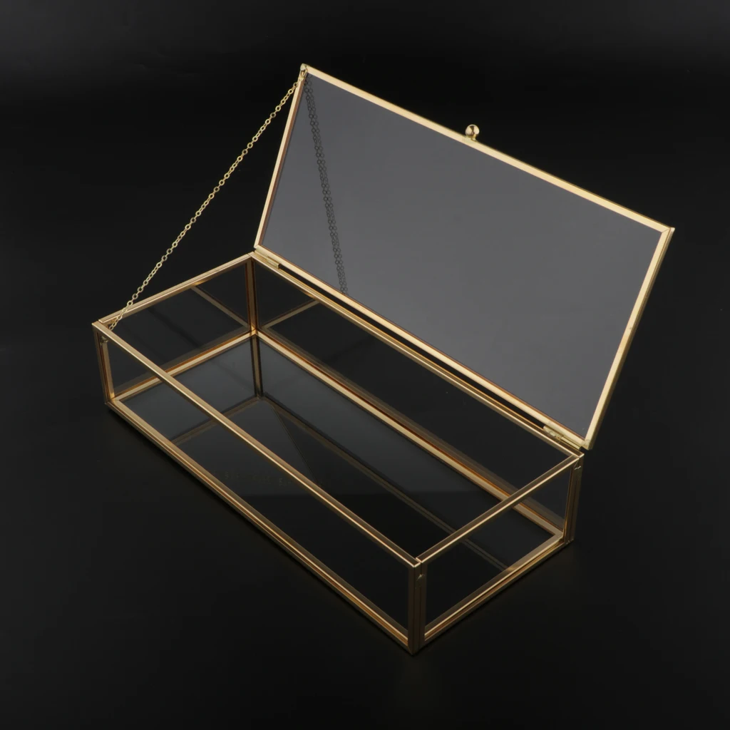 Vanity Transparent Jewelry Storage Box Showcase Holder Geometric Terrarium for