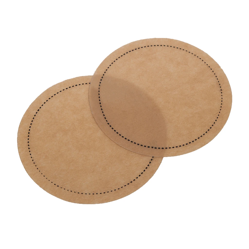 2pcs Drum Patches Drum Kit Head Skin Protection PVC Dia. 64mm/2.5inch Beige