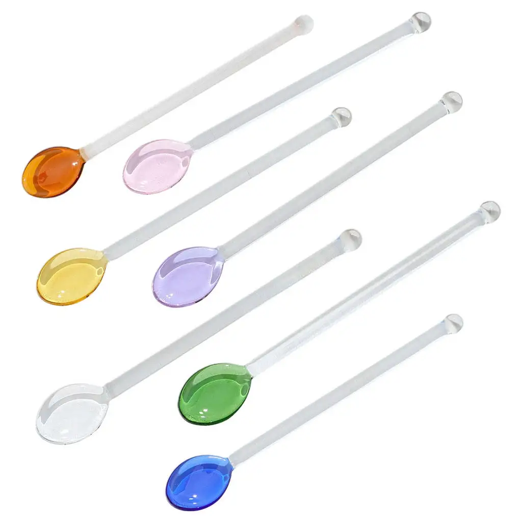 Borosilicate Glass Teaspoons Coffee Stirrers Glass Stirring Spoon Rod Stirring Spoon for Stirring Coffee Bartender Bar