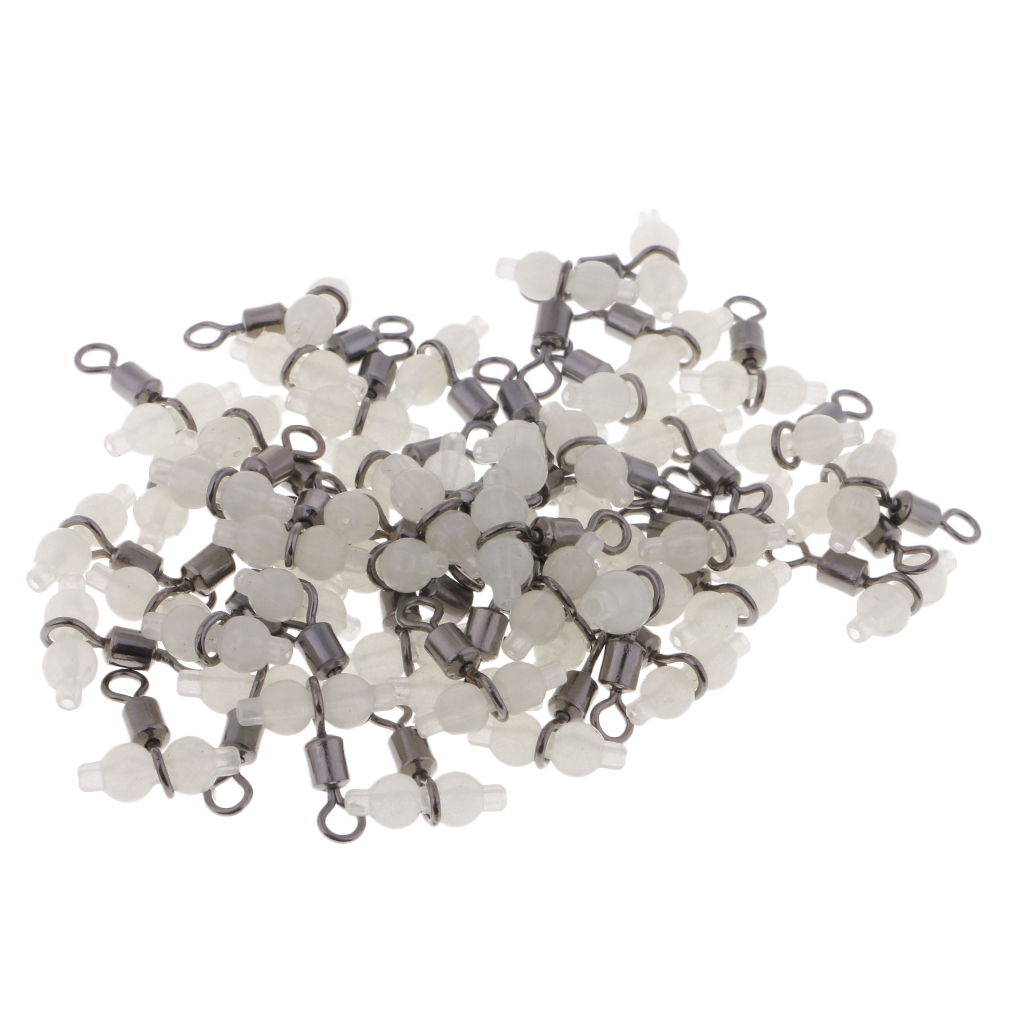 50x Luminous 3 Way Cross Line Connectors Glow in Dark Fishing Rolling Swivel