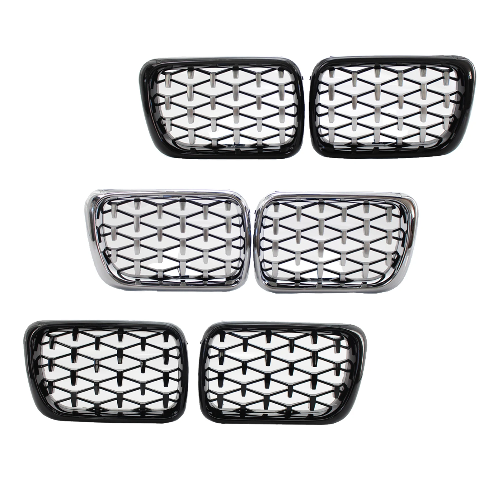 1Pair Car Front Kidney Grill Replacement for  E36 3 Series 1997 1998 1999