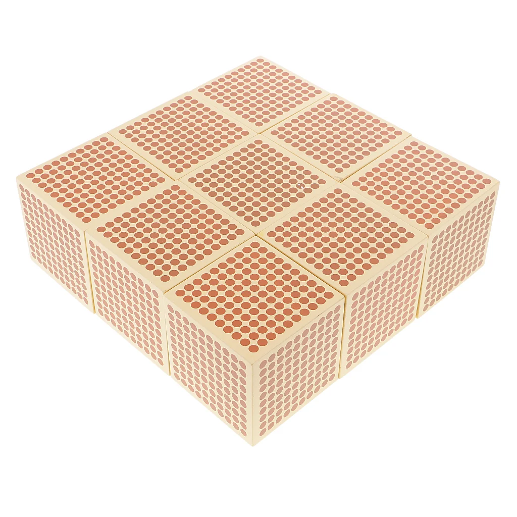 9Pcs Thousand Cubes for Kids Children Montessori  Developing Toys