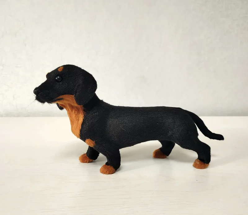 Имитация реалистичной таксы, животное, плюшевая кукла, модель, маленькая  декоративная игрушка, знаменитая собака | AliExpress
