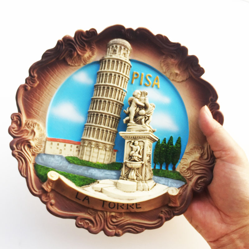 Pisa Torre Inclinada Anjo, Disco 3D Ornamentos, Pintura Decorativa Artesanato