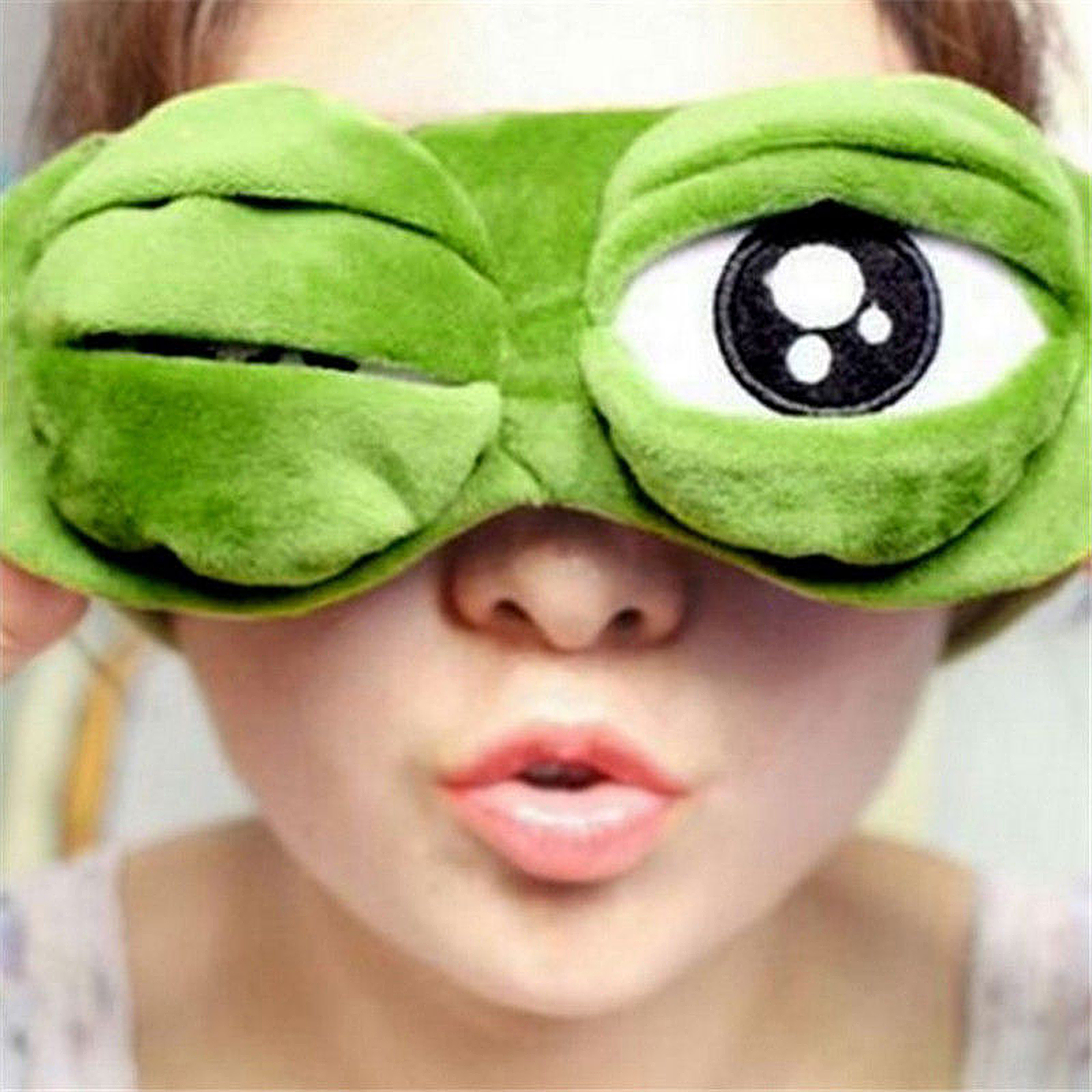Eye Masks Travel Sleep Animal Frog Blindfold Breathable Sleep Eye Masks Soft Plush Sleeping Masks Funny 3D Frog Eye Sleep Masks