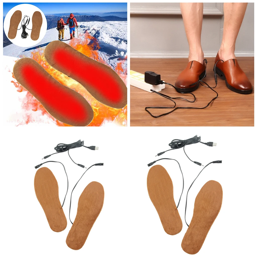 Heated Insoles Free to Cut DIY Customizable High Temperature Insole Foot Warmers for Ski Hiking Camping Winter Men