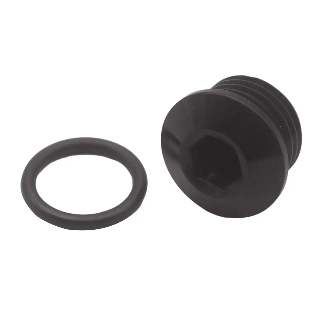 8-AN ORB Hex Socket Plug Adapter with O-Ring Black (Alloy Aluminum)