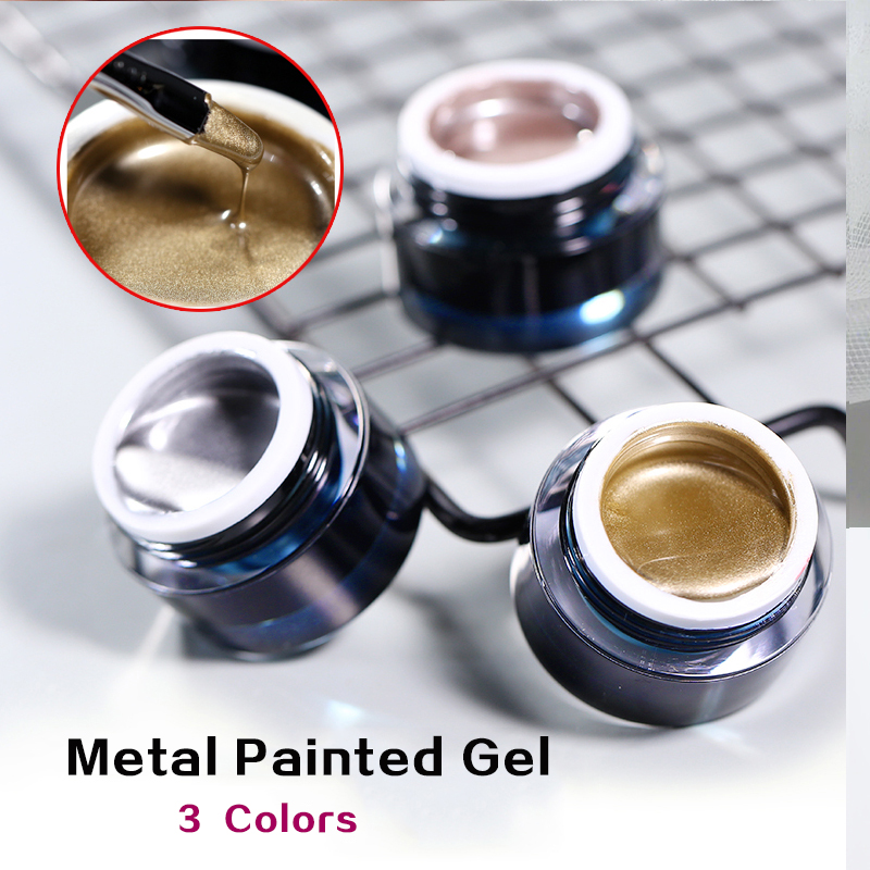 Best of Vendeeni 10g Metallic Painting Gel Polish Soak Off Gel Nail Polish Flower Drawing Gold Silver Glitter UV Nail Gel Varnish Reviews & Tips