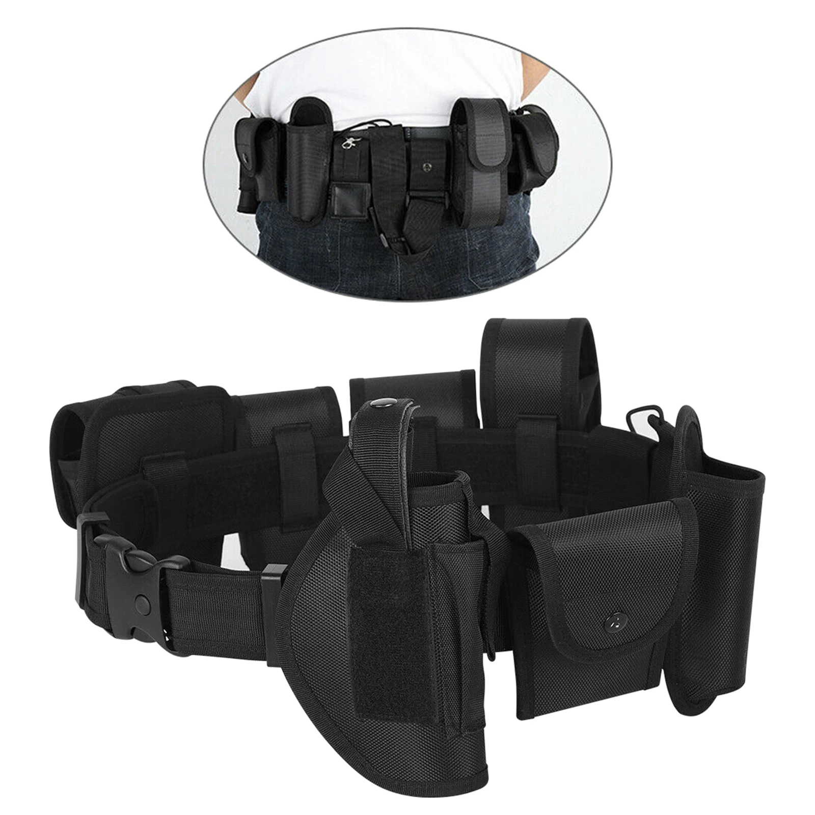 Mens Modular Enforcement Equipment Duty Utility Belt Waist Belly Band Black