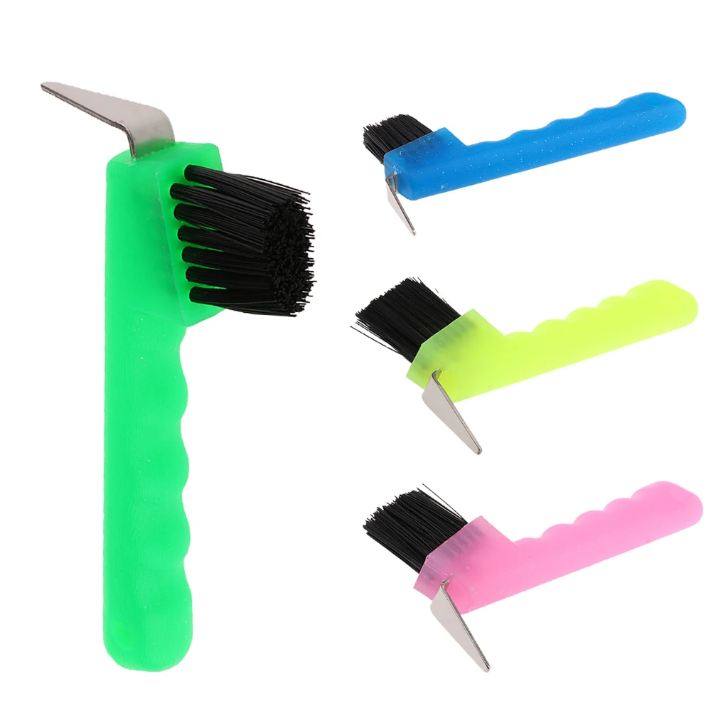 Hoof Pick with Brush Horse Hoof Care Grooming Equipment Tool Equestrian Accessory Four Colors