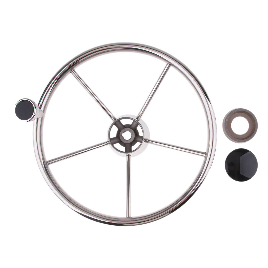 Universal 13.5'' Marine Boat Pontoon Steering Wheel 5 Spoke 3/4