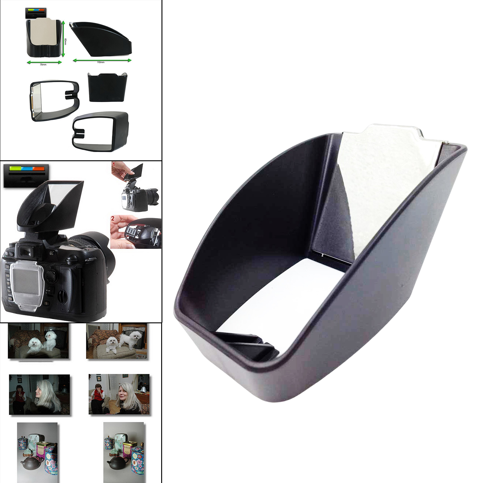 Mirror Flash Diffuser Reflector Soften Harsh Flashes for III/II 70D 100D 60D Photographers Travellers