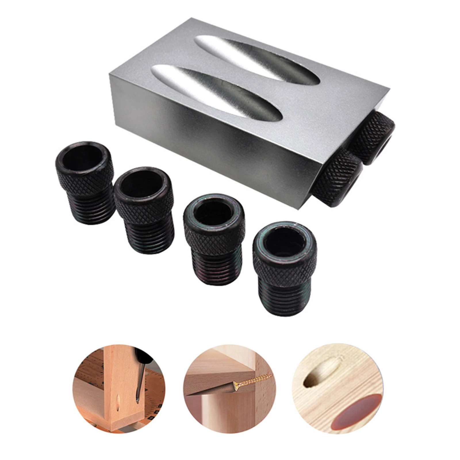 7Pcs Pocket Hole Jig 15 Degree for Woodworking Angle Drilling Holes Joint Angle Carpentry Locator Industrial Outdoor Carpenter