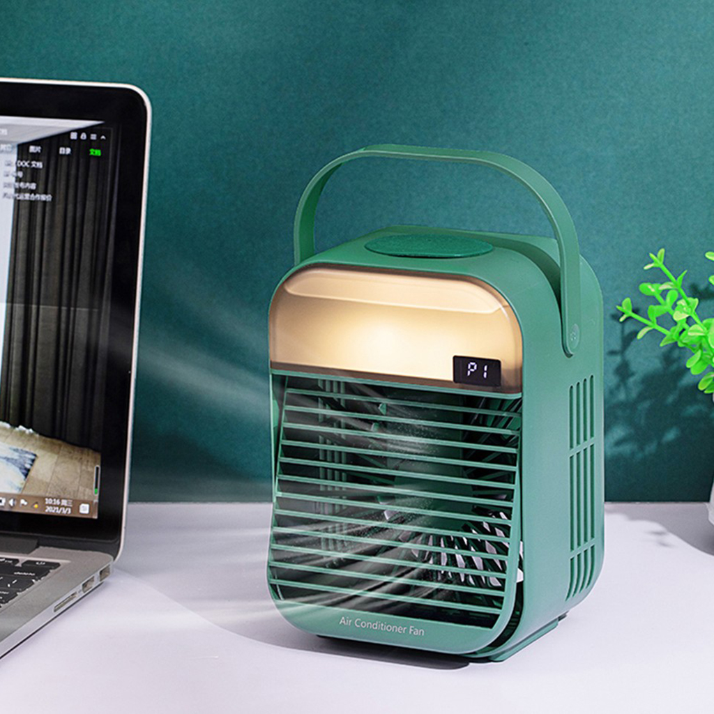 Mini Desktop Air Cooler Home Office Cooling Fan with LED Night Light for Room Office Home Living Room Bedroom