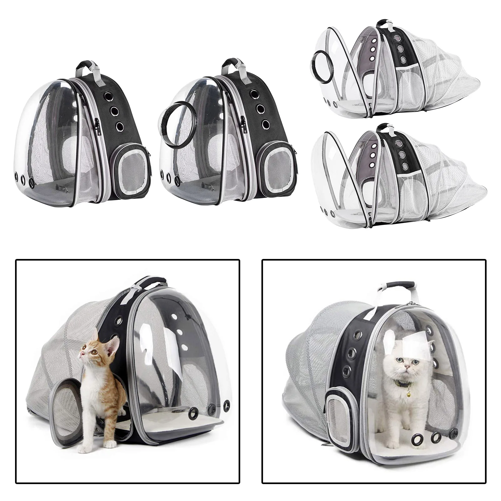 Lightweight Expandable Cat Carrier Bubble Backpack Small Dog Pet Outdoor