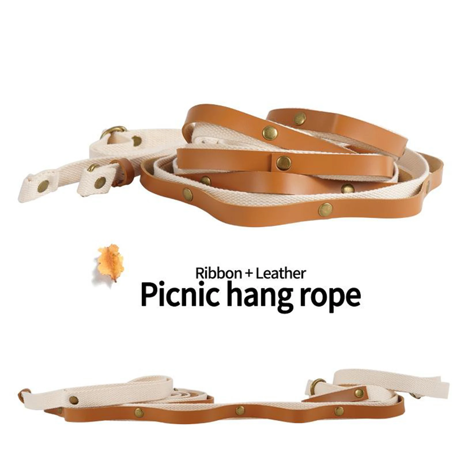 Leather Tent  Lanyard Cord 5M Clothesline er Strap Travel Picnic