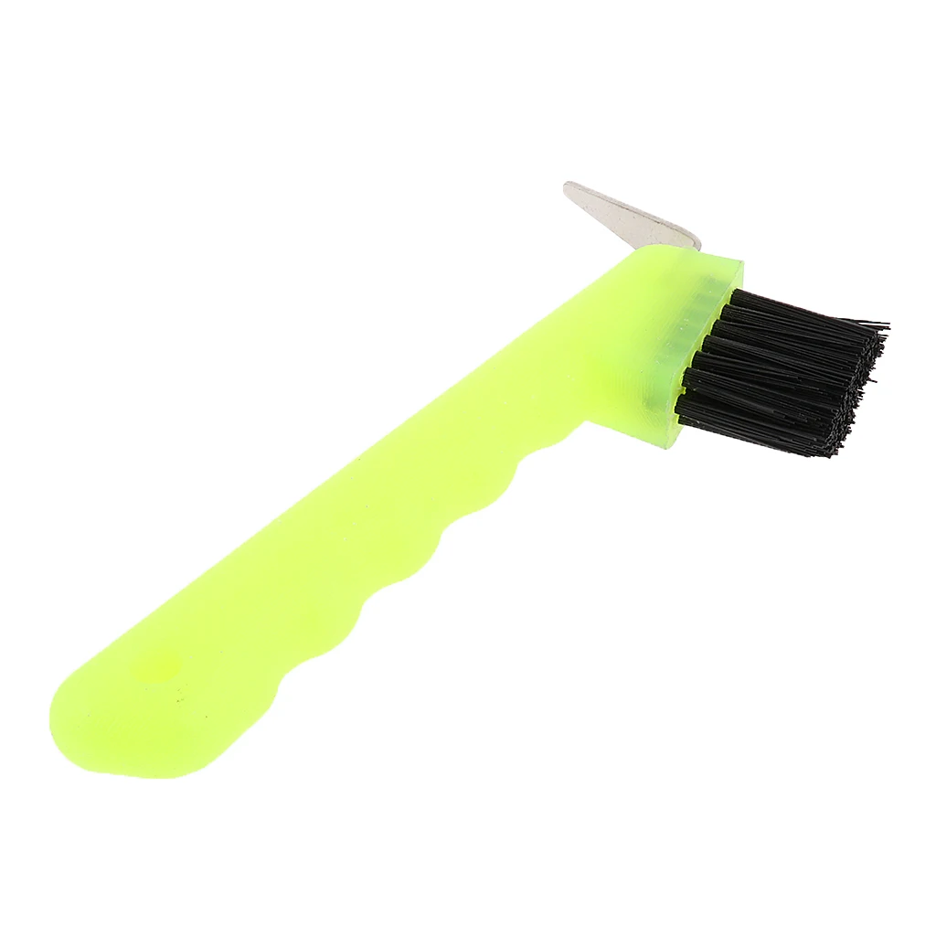 Hoof Pick with Brush Horse Grooming Equipment Tool Green Pink Blue Fluorescent Yellow