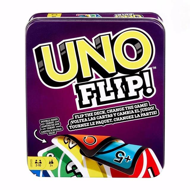 Mattel Games UNO: Flip! (Tin Box) Card Game Family Funny