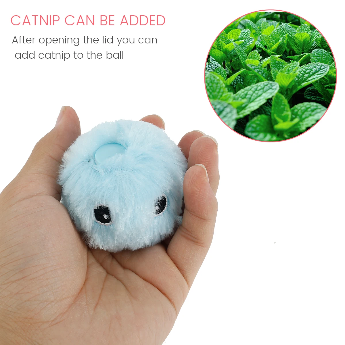 Smart Cat Toy Plush Balls Interactive Ball Pet Squeaky Supplies Catnip Cat Training Toy Pet Playing Ball Toys For Kitty Kitten