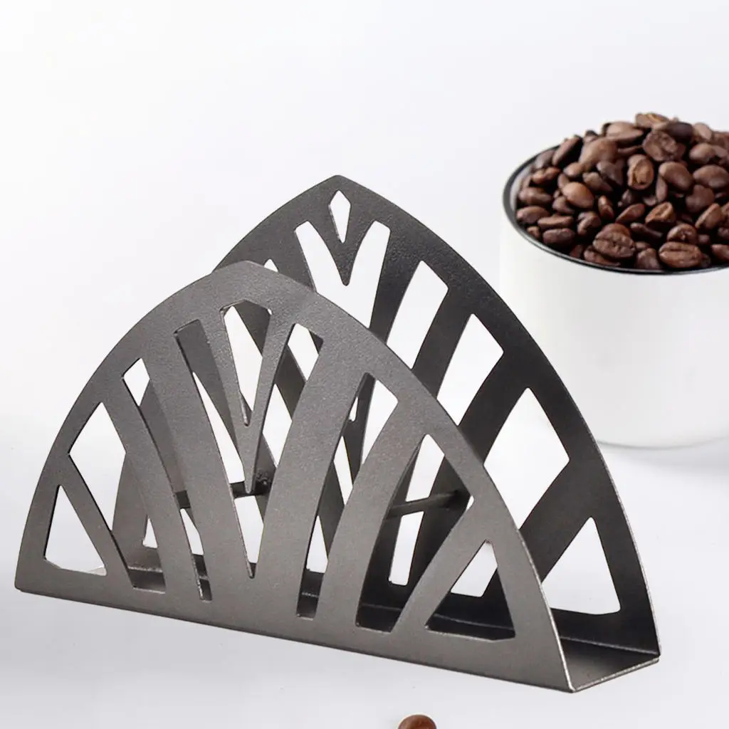 Iron Coffee Filter Holder Coffee Paper Storage Rack for V-Shape Fan-Shaped Bottom Filter Paper Container