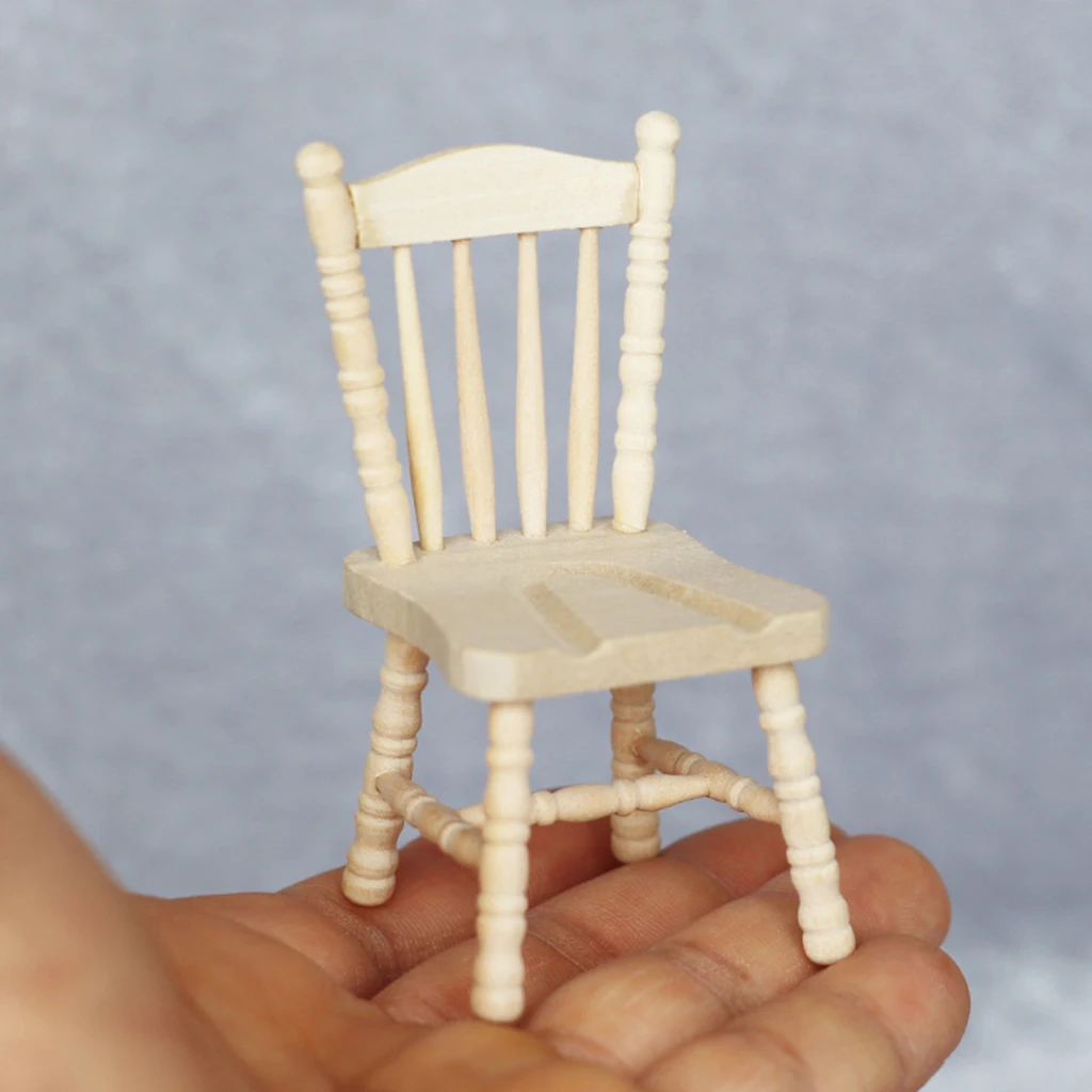 Dollhouse Miniatures 1:12 Scale Chair Oak Item #CLA10216 
