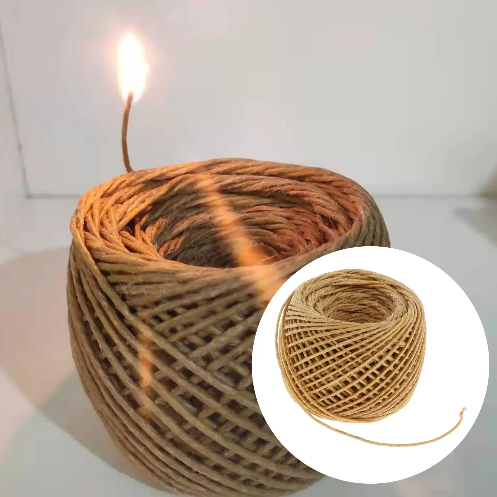 61m Premium Hempwick Candle Wick Lighter 2mm Handmade Natural with Beeswax Coating Organic Candle Making Craft Rope