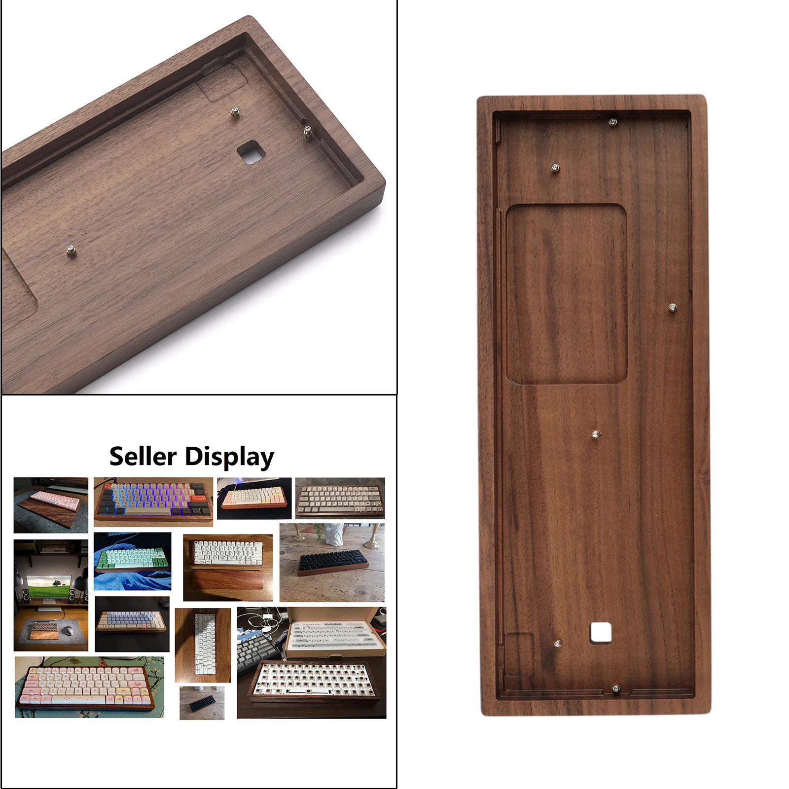 Solid Wooden Case Customized Shell Base DIY for GK61X GK61XS GK64X Mechanical Keyboard fine process cutting, round edge,