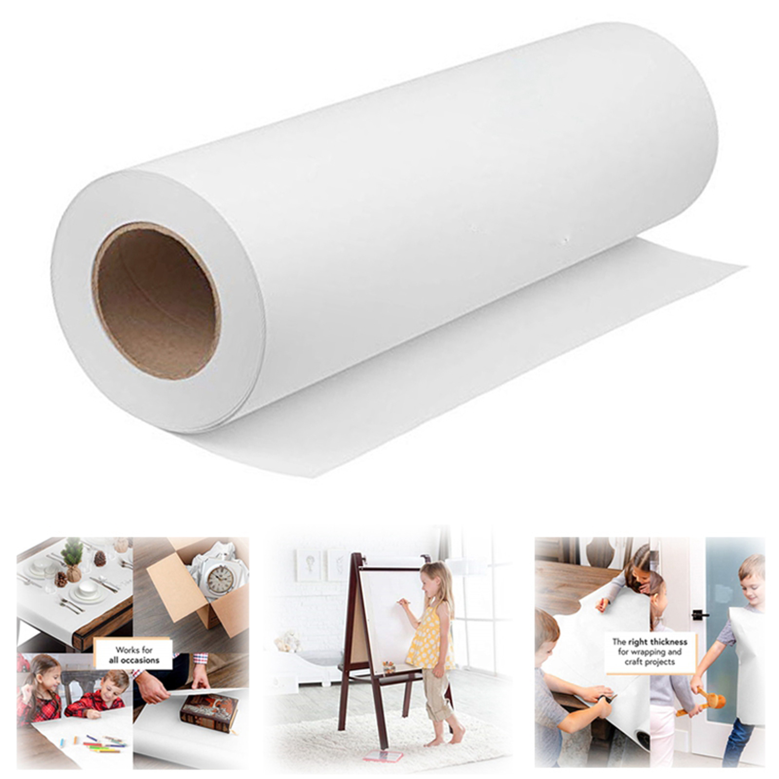 30Meter White Kraft Paper Wide Jumbo Roll for Gift Wrapping, Art &Craft, Postal,