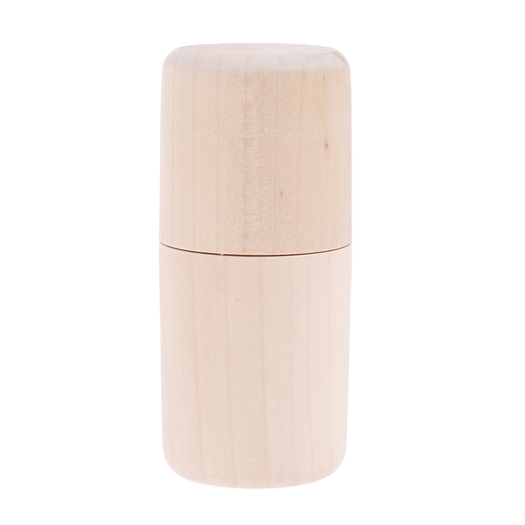 Portable Cylinder Wood 10/15ml Essential Oil Storage Organizer Box for Travel Refillable